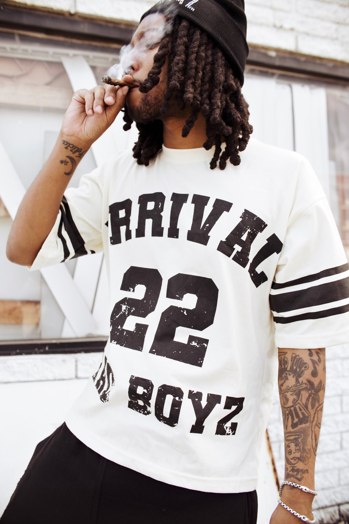 BAD BOYZ JERSEY TEE (CREAM)