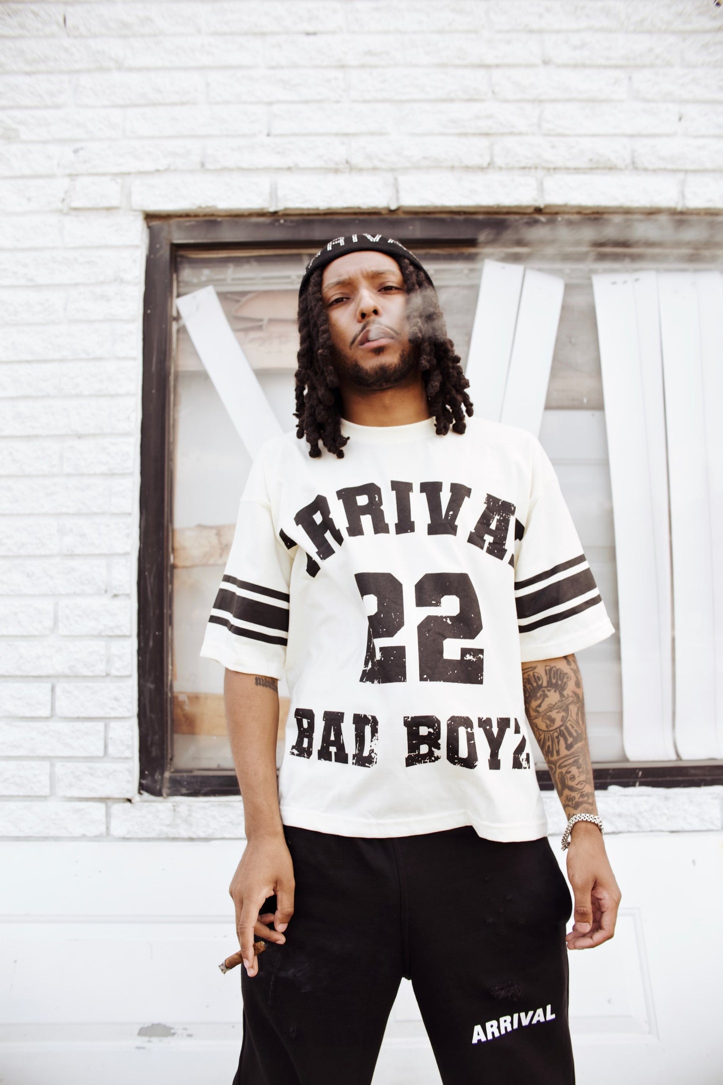 BAD BOYZ JERSEY TEE (CREAM)