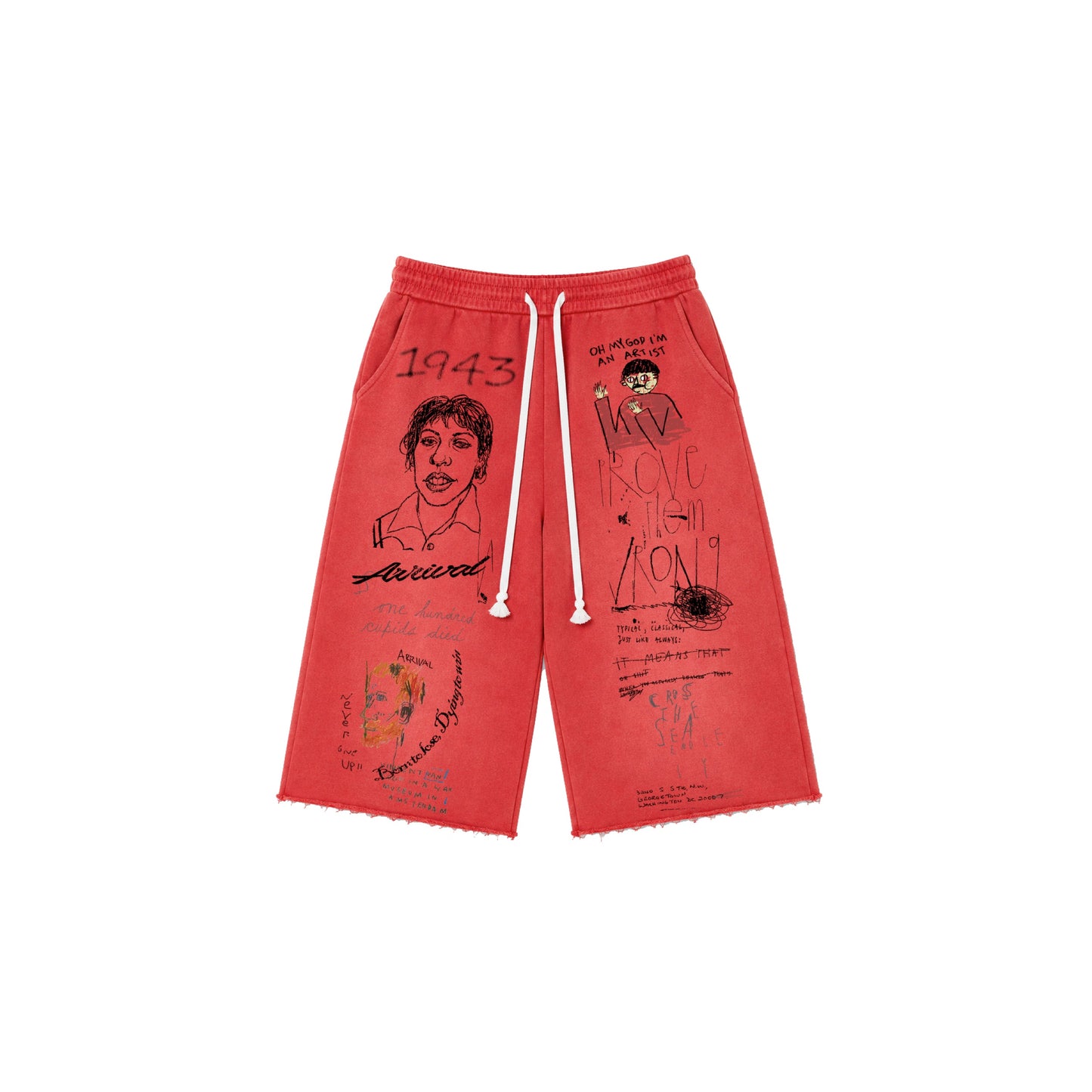 3 QUARTER SHORTS (RED)