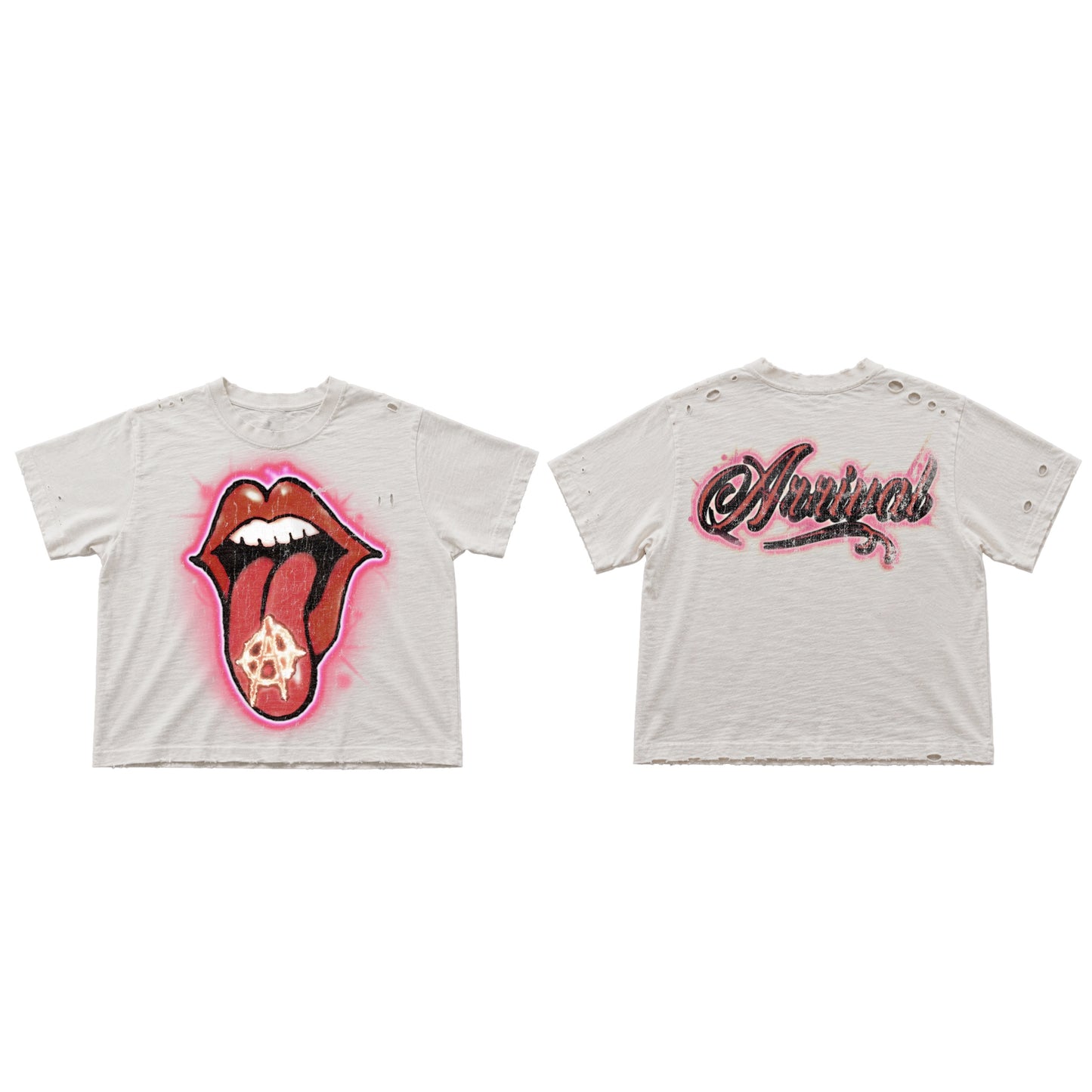 ROLLING ARRIVAL DESTROYED TEE (0FF-WHITE)
