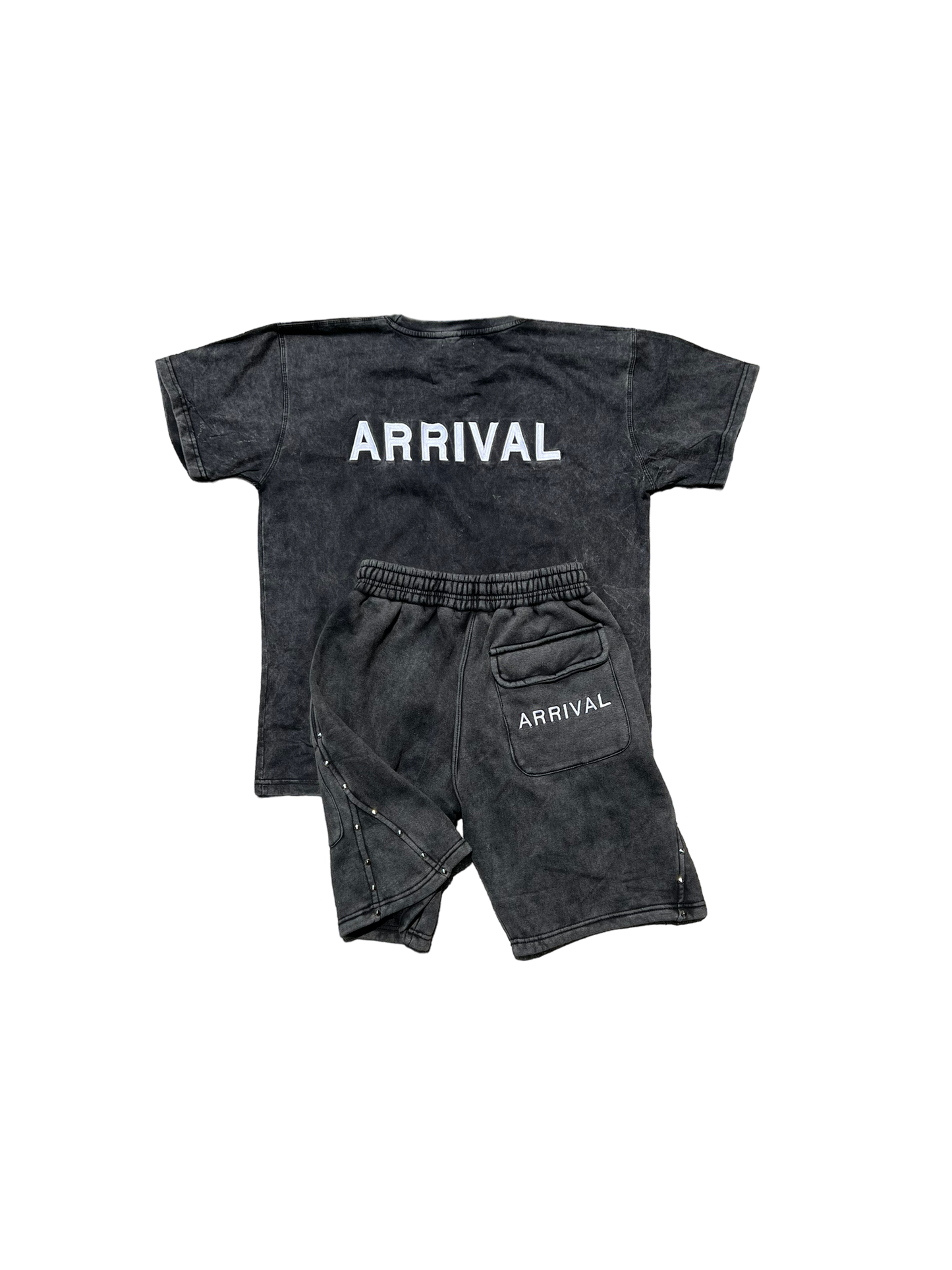 V1 FLARE SHORT SET (VINTAGE WASHED BLACK)