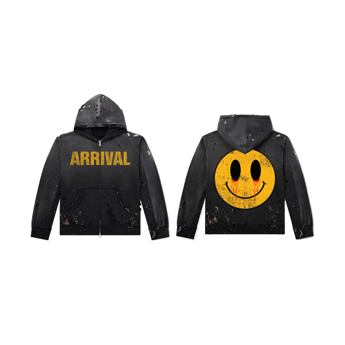 DESTROYED SMILEY ZIP UP