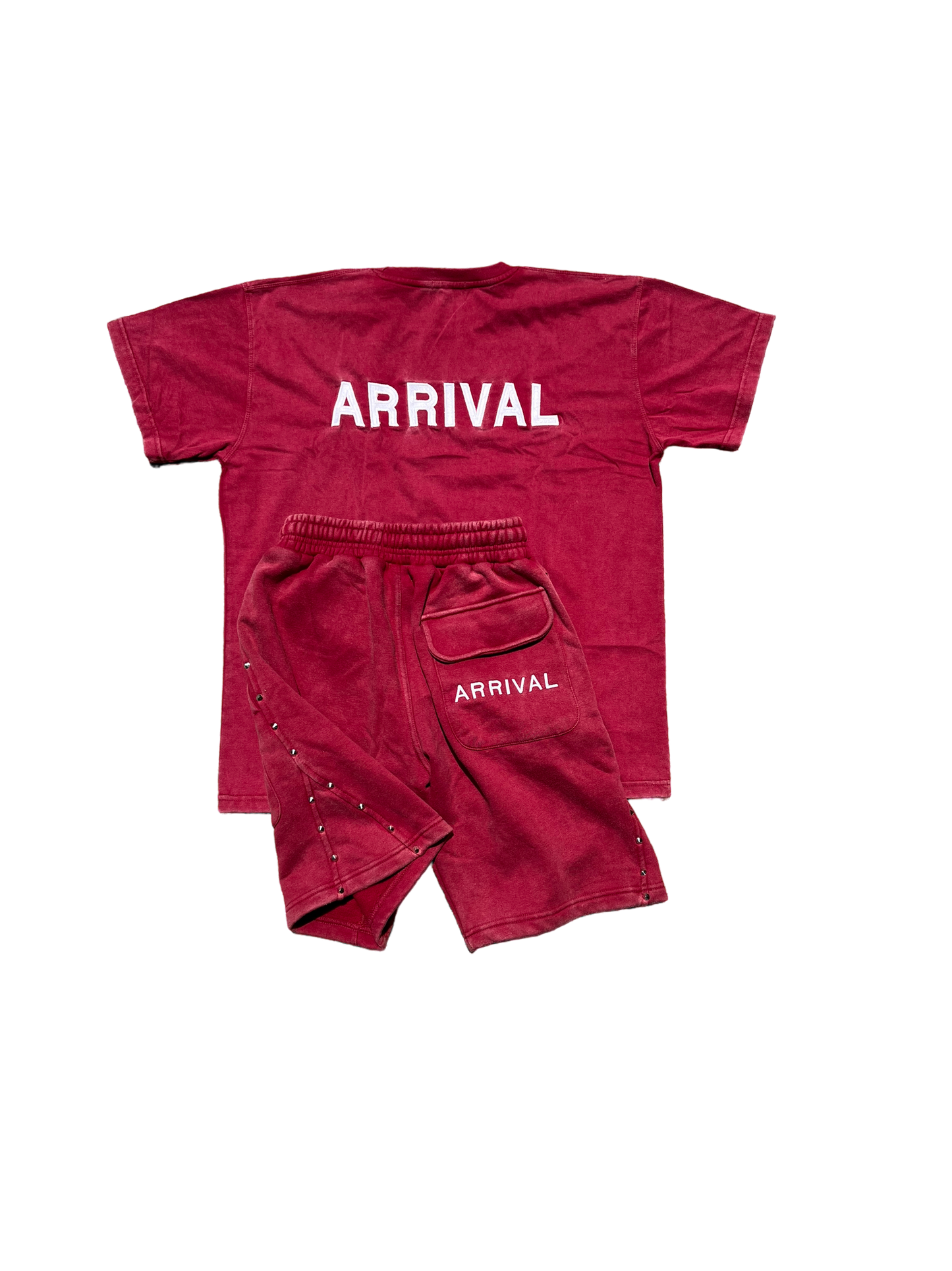 V1 FLARE SHORT SET (VINTAGE WASHED BURGUNDY)