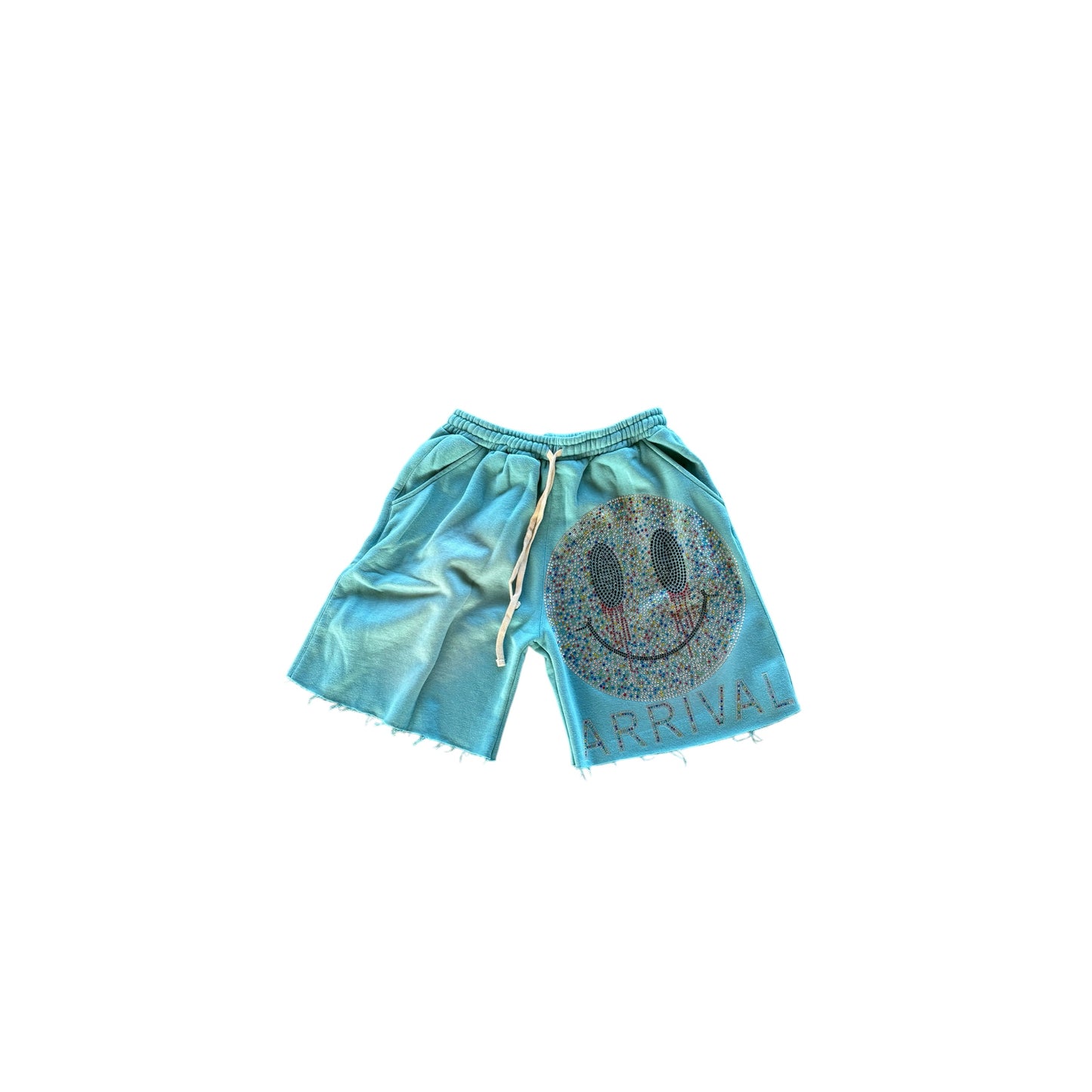 RHINESTONE SHORTS (TURQUOISE)