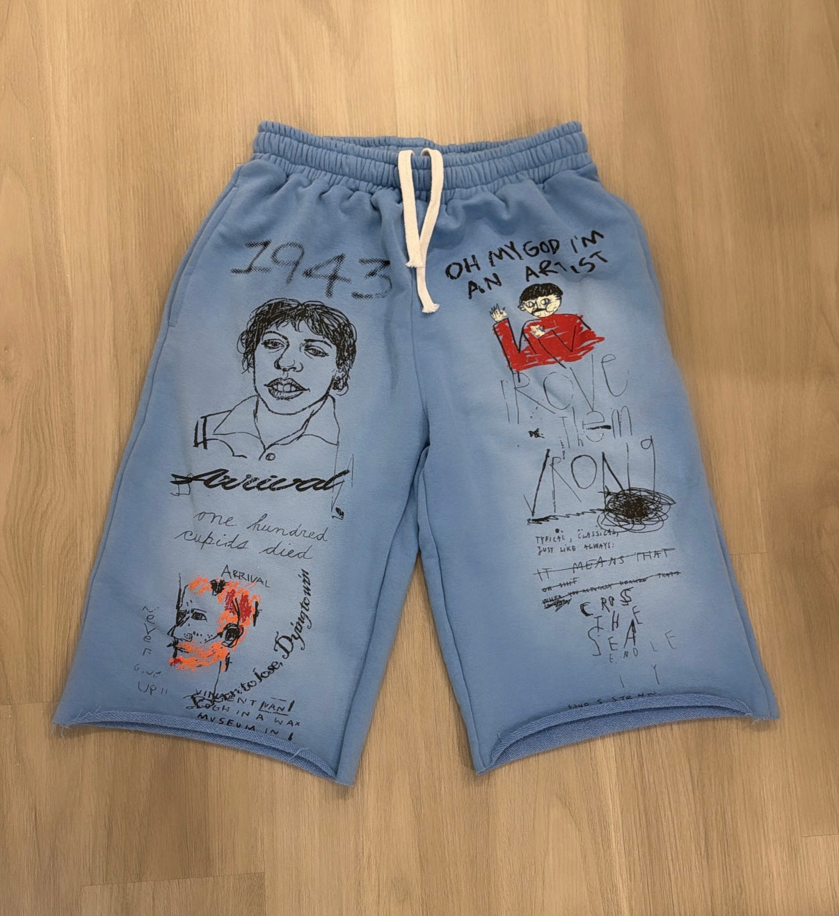 3 QUARTER SHORTS (BLUE)