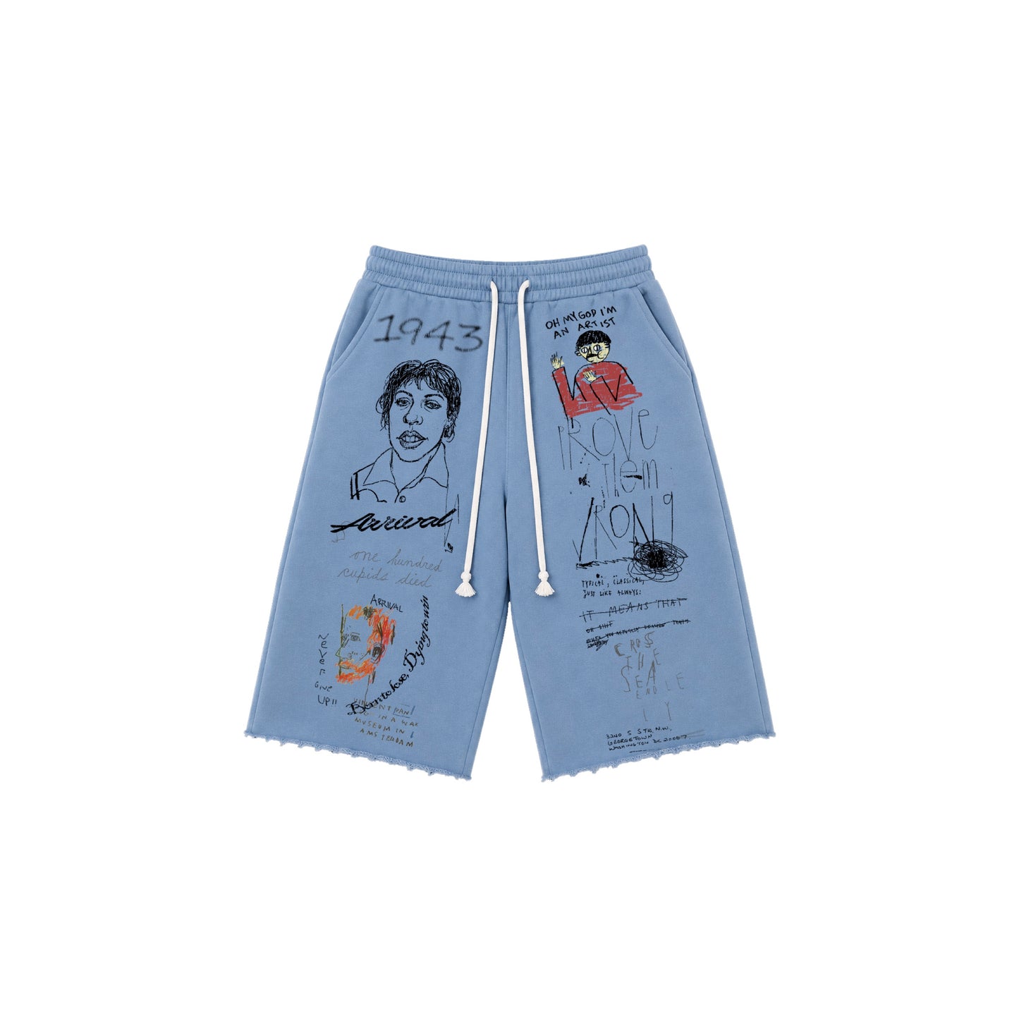 3 QUARTER SHORTS (BLUE)