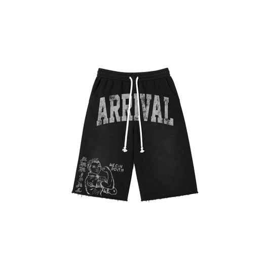 UNIVERSITY 3 QUARTER SHORTS (BLACK)