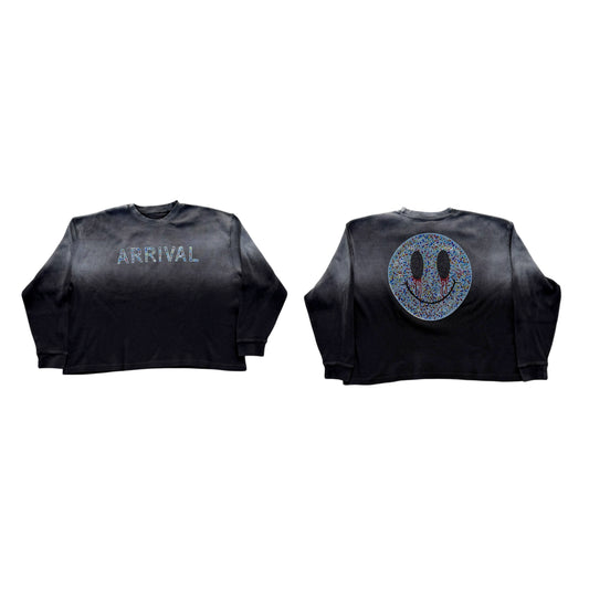 RHINESTONE SMILEY THERMAL (BLACK)