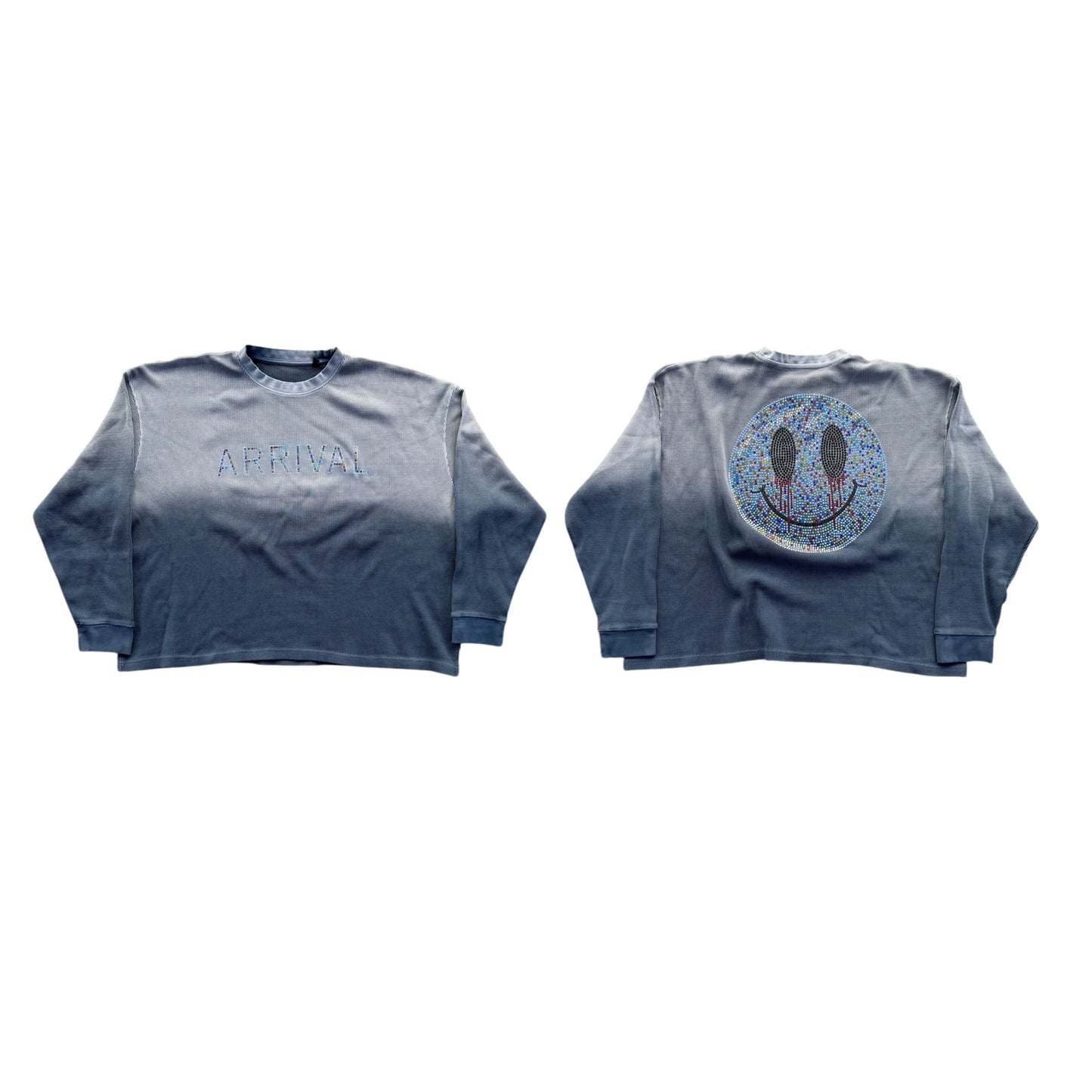 RHINESTONE SMILEY THERMAL (NAVY BLUE)