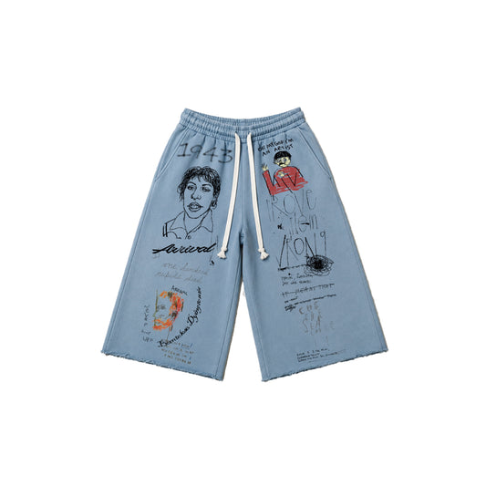 3 QUARTER SHORTS (BLUE)