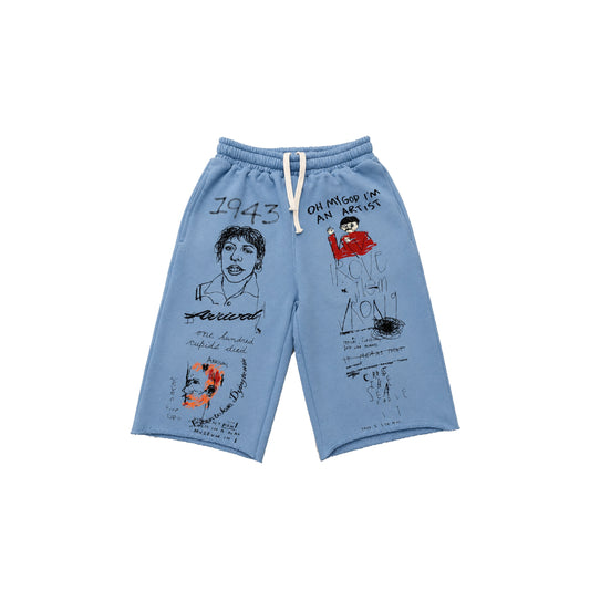 3 QUARTER SHORTS (BLUE)