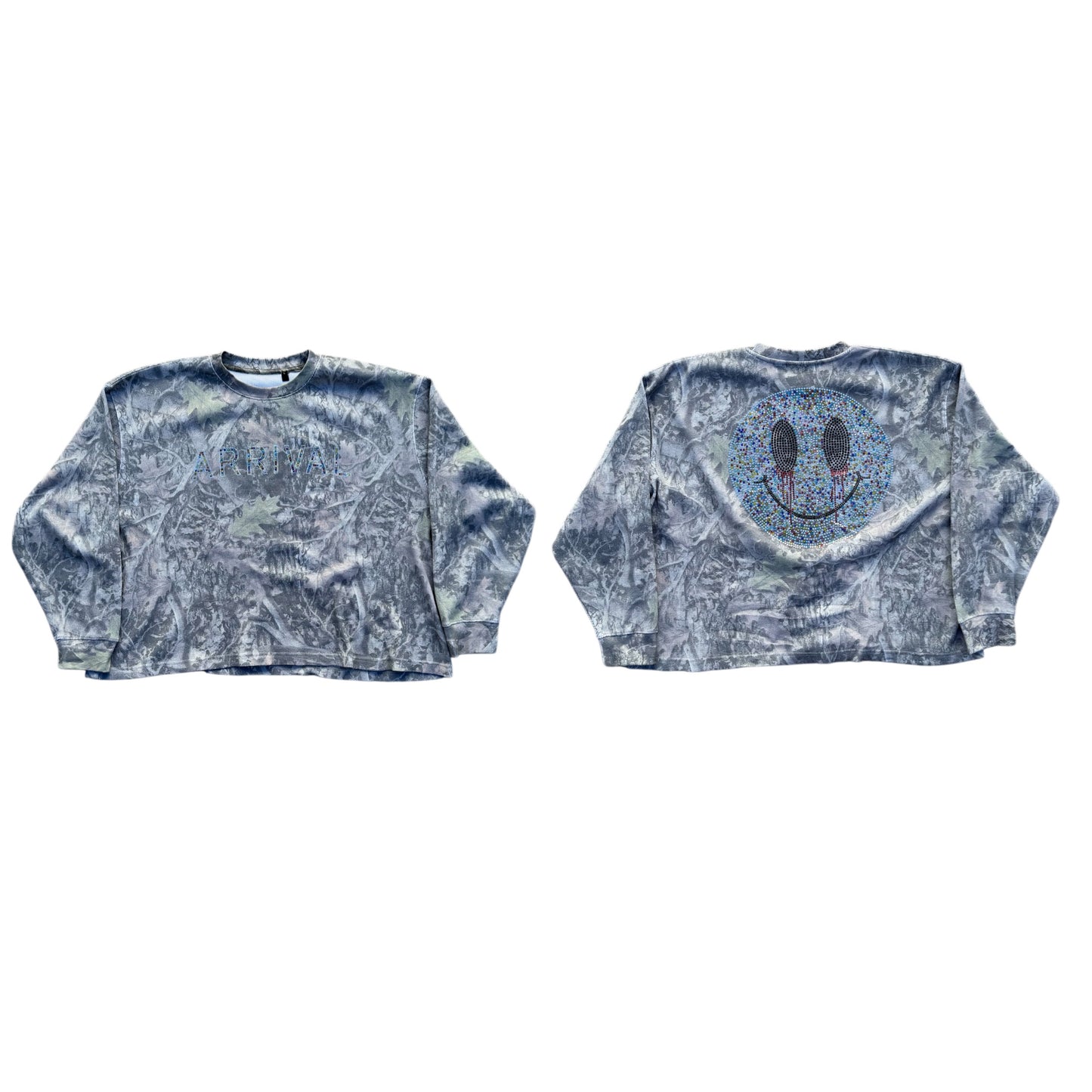 RHINESTONE SMILEY THERMAL (LEAF CAMO)