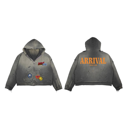 PATCHWORK DESTROYED ZIP UP
