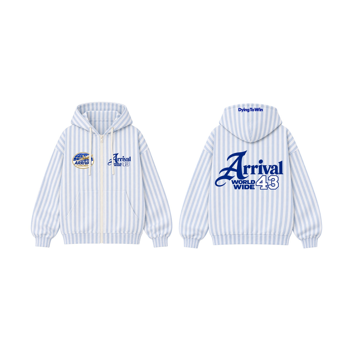 ARRIVAL AIRLINES PINSTRIPE ZIP UP