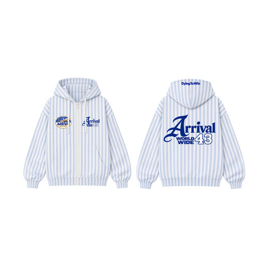 ARRIVAL AIRLINES PINSTRIPE ZIP UP