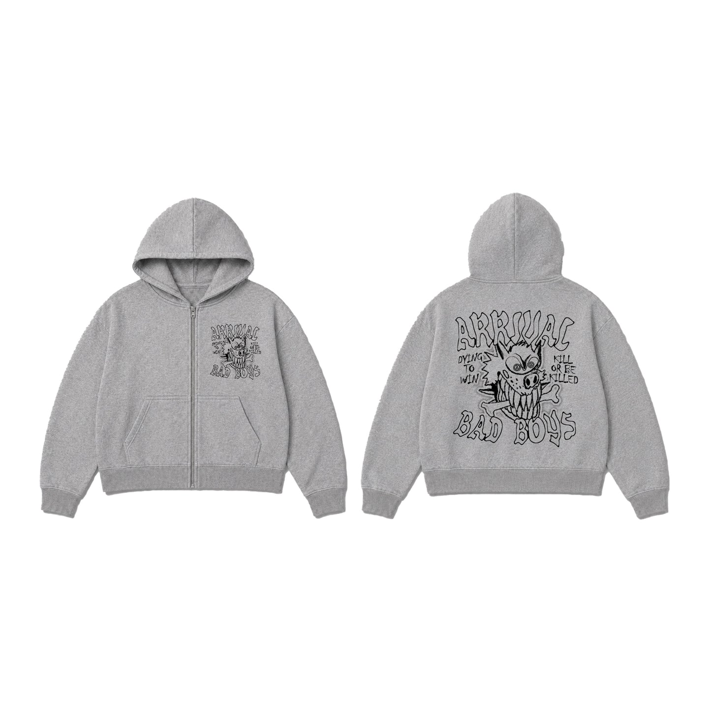 BAD BOYZ ZIP UP (HEATHER GREY)