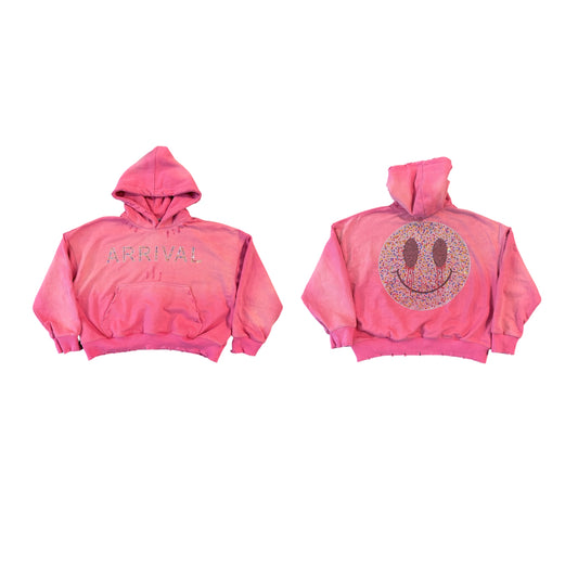 DESTROYED BOXY FIT PULLOVER (PINK)