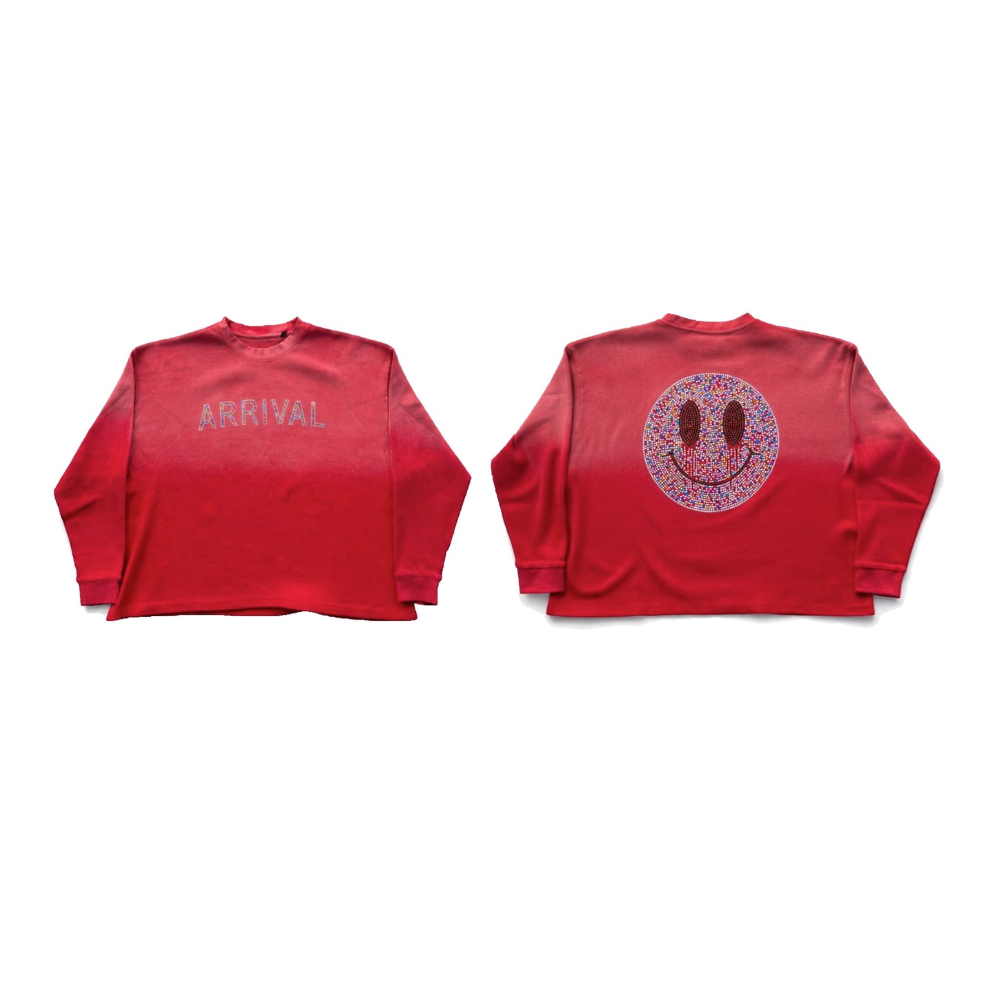 RHINESTONE SMILEY THERMAL (RED)