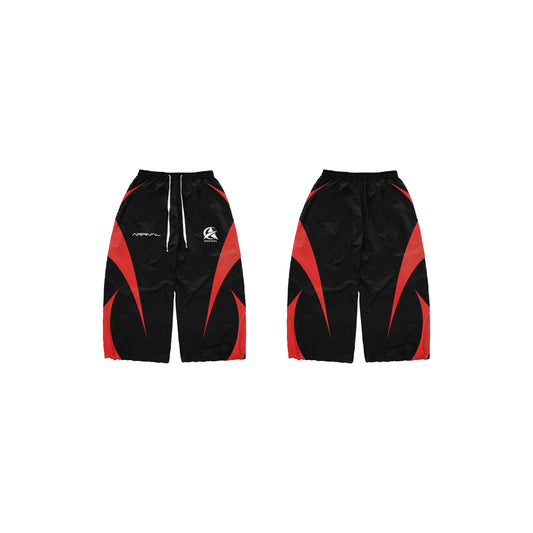 ARRIVAL TRACK PANTS (BLACK/RED)
