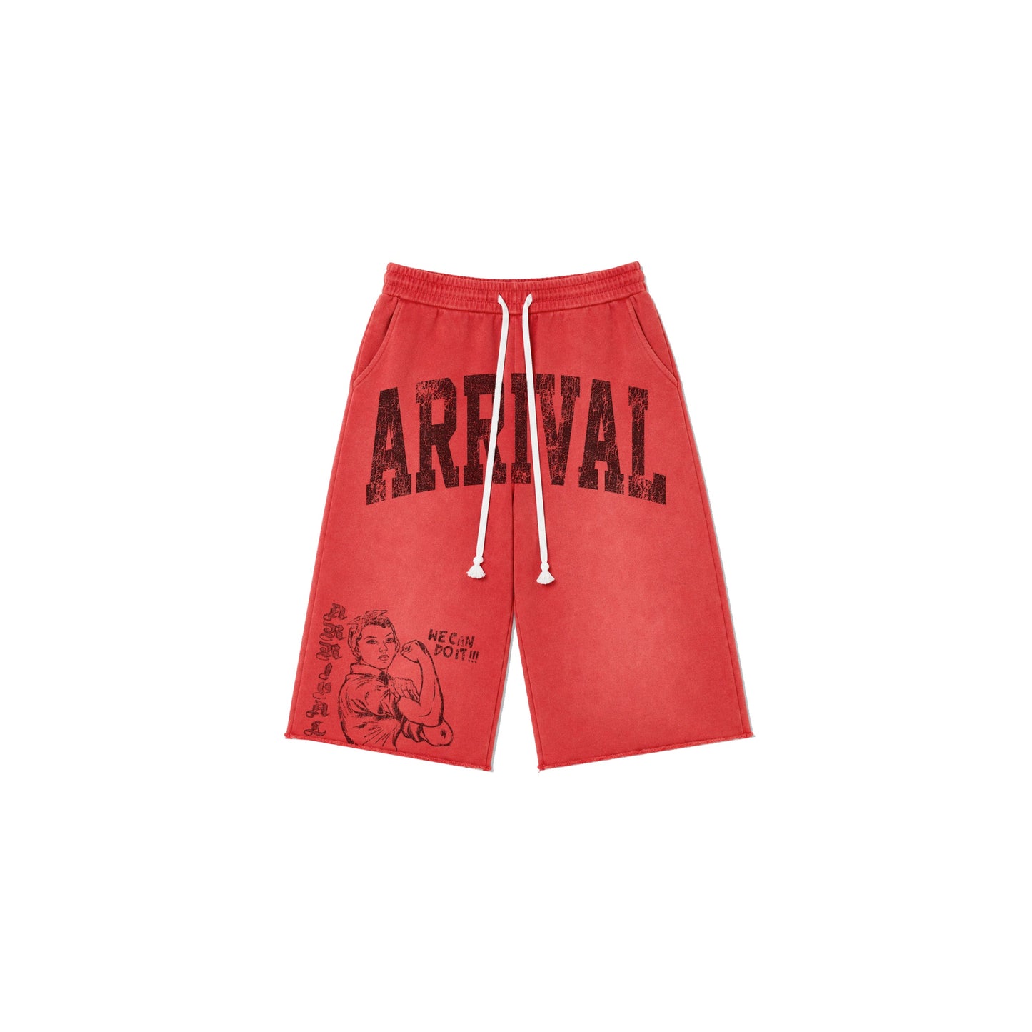 UNIVERSITY 3 QUARTER SHORTS (RED)