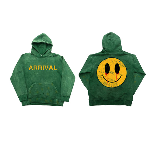 Destroyed Smiley Pullover (Green)