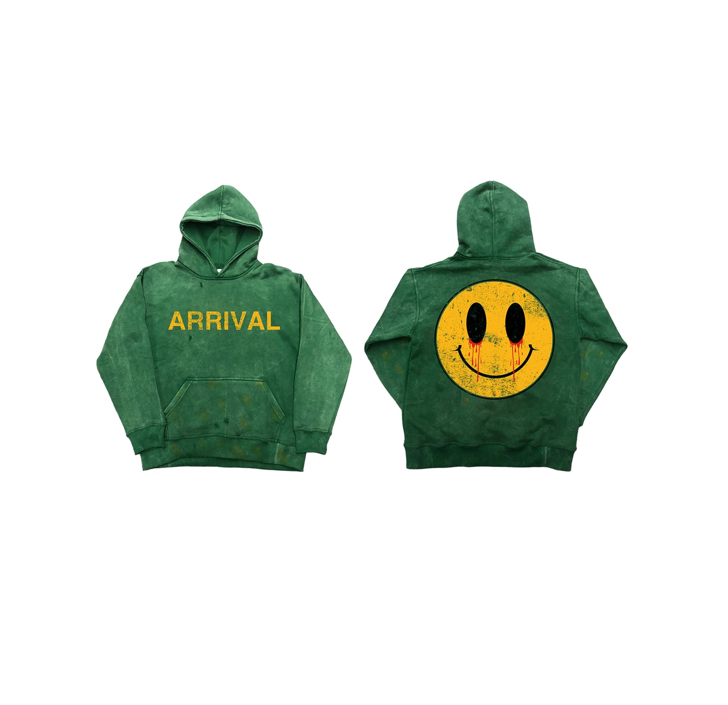 Destroyed Smiley Pullover (Green)